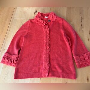 Anthropologie Moth Wool Cardigan with Braided Trim, size M